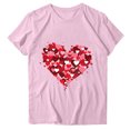 thumbnail image 3 of Soldes Aujourd'hui Liquidation Iumwxz T-Shirts de la Saint-Valentin pour Femmes T-Shirts Basiques Confortables Hauts de Sortie pour Femmes T-Shirts à Motif Cœur Col Rond Manches Courtes Tuniques pour Femmes Tendance Vacances, 3 of 3