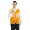 thumbnail image 1 of TOPTIE Adult Mesh Vest Zipper Supermarket Team Volunteer Uniform Vest - Orange, 1 of 6