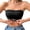 Black, variant on Women's Thin Seamless Vest Soft Support Large Chest Small Half Fixed Cup Breathable Bra