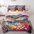 thumbnail image 1 of Erosebridal Groovy Daisy Bedding Sets Full Size, Rustic Botanical Comforter Sets with Sheets, Floral Decor, Reversible 7-Piece, 1 of 5