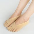 thumbnail image 3 of stanreset Polyester Low-Cut Liners Socks Women Adore Feet Happy All Day Long General Size Toe Socks Skin Color 1Set, 3 of 6