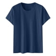 thumbnail image 4 of Women Full Sleeve Tops Short Sleeve Round Neck Top Plus Size Solid Color Basic T-Shirts,Womens Elbow Sleeve Tops, 4 of 4