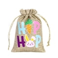 thumbnail image 2 of Fridja Christmas Party Decorations Easter Gift Bag Bunny Eggs Elementss Children's Easter Linen Drawstring Candy Bag, 2 of 6