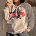 thumbnail image 3 of MesaSe Sweat à Capuche Zippé pour Femmes Mode Imprimé Étoile avec Poches, 3 of 9