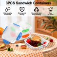 thumbnail image 3 of 3 Pcs Contenants à Sandwich 16.9oz Contenants de Stockage Alimentaire Boîte à Lunch Réutilisable pour la Maison, 3 of 10
