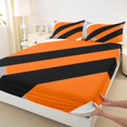 thumbnail image 3 of Erosebridal Abstract Geometry Lines Bed Sheets Queen,Orange Aesthetic Art Bedding Queen Size,Geometric Pattern Sheet Set Queen,Microfiber Room Decoration,4pcs, 3 of 7