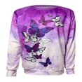 thumbnail image 2 of QJUHUNG Sweat-Shirt Décontracté à Manches Longues pour Femmes Papillon Imprimé Graphique Floral Pull Léger, 2 of 4