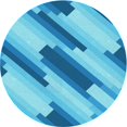 thumbnail image 1 of Ahgly Tapis Rond Lavable en Machine Intérieur Transitionnel Bleu Néon, 3 Pieds Rond, 1 of 7