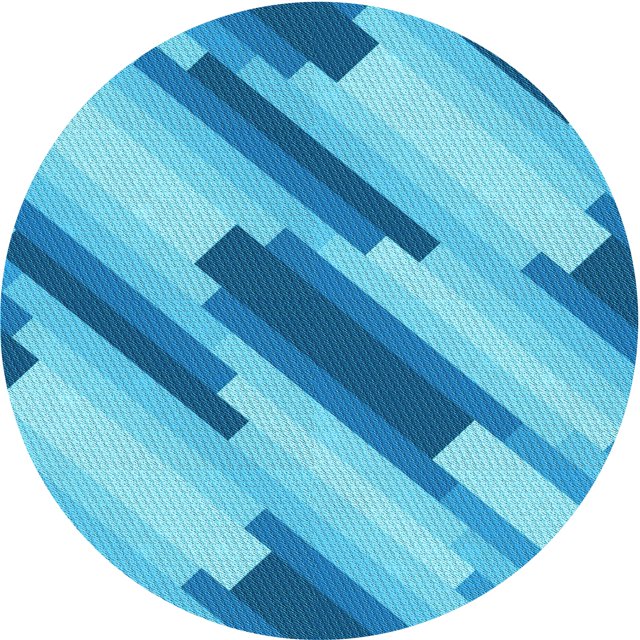 Ahgly Tapis Rond Lavable en Machine Intérieur Transitionnel Bleu Néon, 3 Pieds Rond