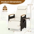 thumbnail image 3 of Gymax 2PCS Patio Rattan Lounge Chair PE Wicker Recliner Chair w/ Adjustable Backrest & Footrest White, 3 of 10