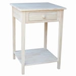 International Concepts Home Accents Unfinished 1-Drawer Hampton Bedside Table