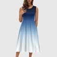 thumbnail image 1 of Ovzne Robes Grande Taille pour Femmes aux Formes Robe Femme Mode Robes pour Femmes Été Décontracté Col Rond Sans Manches Uni Robes de Plage Boho Robe Robe de Printemps Liquidation, 1 of 7