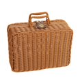 thumbnail image 1 of Woven Woven Picnic Box Plastic Rattan  Retro Woven Storage Box with  Shaped Handle for Outdoor, 1 of 6