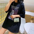 thumbnail image 3 of Womens Makeup Bag Portable Button Closure Shoulder Pouch Coin Pouch with Mirror, 3 of 10