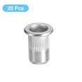 thumbnail image 3 of Unique Bargains 5/16-18 Rivet Nuts, 20 Pack 304 Stainless Steel Knurled Flat Head Threaded Insert Nuts for Metal, Plastic, 3 of 5