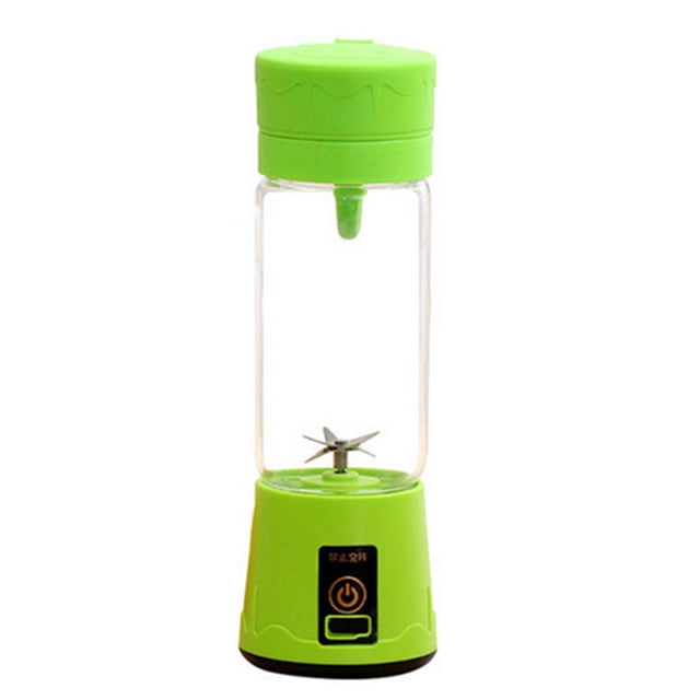 Mistaha 380ml Portable USB Juicer Cup Handheld Rechargeable Fruit Maker Blender 6 Blades (Green)
