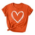 thumbnail image 2 of Styesk T-Shirts pour Femmes Confortables Doux Col Rond T-Shirts Chandail Mode Léger Manches Courtes T-shirt Saint-Valentin Graphique Décontracté Grande Taille Hauts Imprimé Cœur Hauts de Sortie, 2 of 3