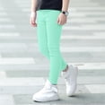thumbnail image 2 of GDREDA Girls' Basic Solid Full Length Cotton Soft Leggings (Green,7-8 Years), 2 of 6