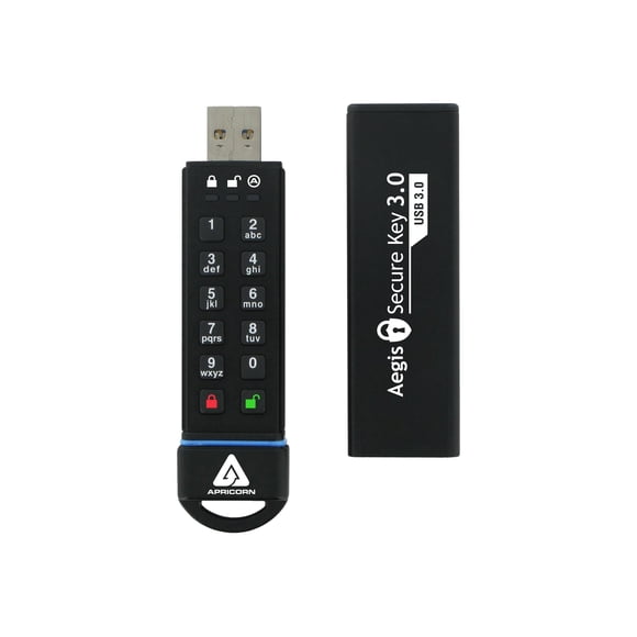 Apricorn Clé USB 3.0 120 Go Aegis Secure Key FIPS 140-2 Niveau 3 Validée Chiffrement 256 Bits (ASK3-120 Go)