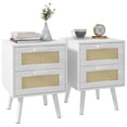 thumbnail image 1 of HOMCOM Boho Design Nightstand Set of 2 with 2 Drawers for Living Room, 1 of 10