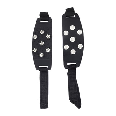KAKOWELY 1 Pair of Anti-slip Ice Cleats 7 Teeth Snow Crampons Climbing Shoe Cover (Black),6.3X"X2.36"X0.12"