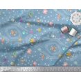 thumbnail image 2 of Soimoi Satin Silk Fabric Fish,Shell & Starfish Ocean Fabric Prints by Yard 42 Inch Wide, 2 of 3