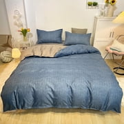 4 Piece Bedding Set for Twin XL Beds | Dormitory Bed Sheets with Pillowcases | Washed Polyester Fabric | Soft Breathable Bed Linens for College Students | Home Bedroom Essentials