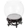thumbnail image 1 of Shisuyan 1 Ensemble de Bol à Poisson Transparent de Bureau Petit Aquarium de Bureau Réservoir à Tortue de Bureau Réservoir à Poisson de Bureau avec Base, 1 of 8