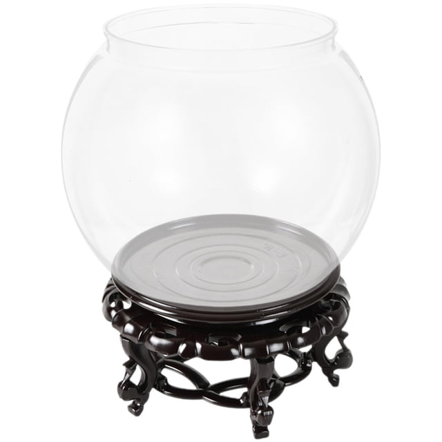Shisuyan 1 Ensemble de Bol à Poisson Transparent de Bureau Petit Aquarium de Bureau Réservoir à Tortue de Bureau Réservoir à Poisson de Bureau avec Base