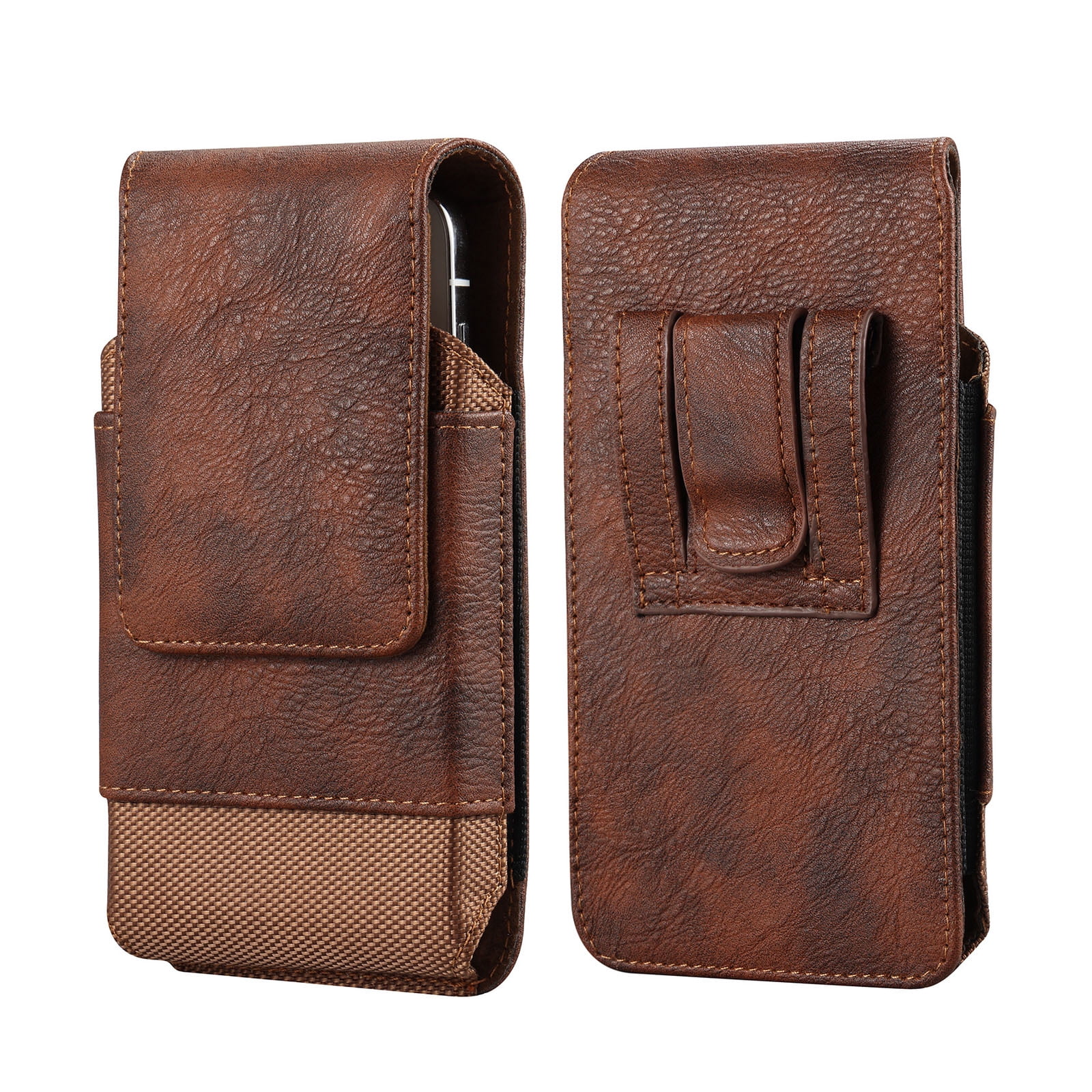 Universal Cell Phone Holster Pouch, Large Mobile Phone Case Smartphone Holder Carrier with Clip and Belt Loops Compatible with Samsung Galaxy S26 Ultra, S25 Ultra, A17 A57 A37 A56 A36 A26 A07 A06 A25