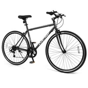Costway 6-Speed Cycling Bike with All-terrain Rubber Wheels Dual Brakes Adjustable Saddle Black