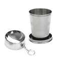thumbnail image 1 of Tasse Pliante en Acier Inoxydable avec Porte-Clés pour Camping de Plein Air Randonnée Pêche, 1 of 8