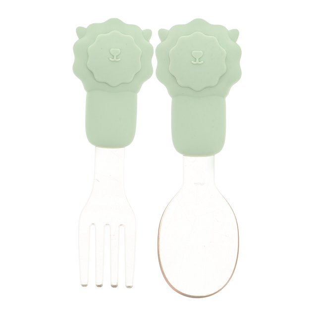 1 Set Toddler Silverware Baby Fork Toddler Fork Lion Design Baby Fork Baby Eating Spoon Replacing Toddler Spoon Fork Training Spoon