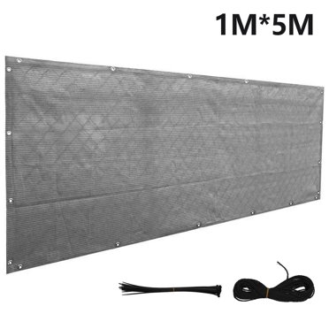 Écran d'Intimité pour Balcon 1x5 m Couverture de Protection de Sécurité pour Balcon Ventilée et Résistante aux Intempéries Filet de Balcon Clôture Ouverture de 1 mm avec 10 Attaches Gris