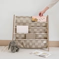 thumbnail image 4 of 3 Sprouts Recycled Fabric Kids Book Rack Storage Bookshelf Organizer in Beige Checkerboard for Ages 3+, 4 of 4