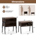 thumbnail image 3 of Gymax 2PCS Stackable End Table Night Stand Bedside Table Shelf Accent Table, 3 of 10