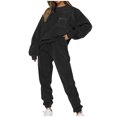 thumbnail image 1 of RKSTN Ensemble 2 Pcs pour Femmes Mode Automne Couleur Unie Pull avec Poches Survêtements Col Rond Hauts de Sport et Pantalons Longs, 1 of 8