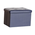 thumbnail image 2 of Siruishop Folding Storage Ottoman Bench Bars Books Blankets Shoes Store Footrest Stool Blue, 2 of 8