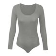 thumbnail image 3 of 2025 Combinaisons Longues en Coton à Col Ras du Cou pour Femmes Justaucorps à Manches pour Femmes Confortable contre la Peau Ensemble de Pyjama pour Femmes Hauts Tenues d'Été Justaucorps pour Femmes, 3 of 4