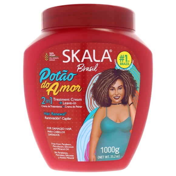 Crème Revitalisante de Traitement Capillaire 2-en-1 Love Pot pour Cheveux Abîmés par Skala pour Femmes - Crème 35,2 oz