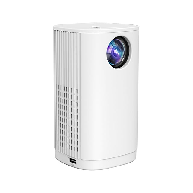 Projecteur LED Portable Mini T30 Blanc avec Résolution Full HD 1080P, Wi-Fi Double Bande 2,4G, Mise en Miroir d'Écran Filaire/sans Fil, Haut-Parleurs 4Ω 2W Intégrés, Système de Refroidissement Efficace, Technologie de Réduction du Bruit, ABS