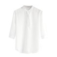 thumbnail image 2 of Birdeem Chemise Décontractée à Manches Mi-Longues en Lin Col Montant pour Hommes, 2 of 12