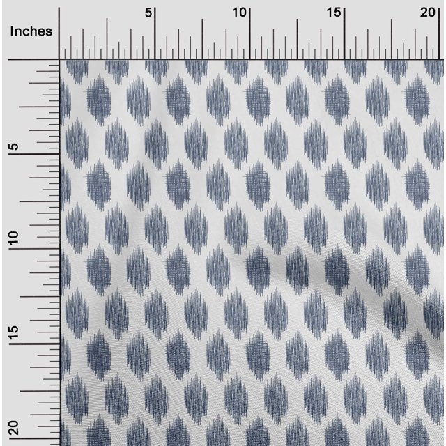 oneOone Cotton Poplin Twill White Fabric Geometric Line Ikat Sewing Craft Projects Fabric Prints By Yard 56 Inch Wide