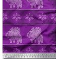 thumbnail image 1 of Soimoi Rayon Fabric Floral & Elephant Block Decor Fabric Printed Yard 42 Inch Wide, 1 of 3