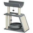 thumbnail image 1 of PawHut Cat Tree with Perch, Sisal Scratching Posts, Pad, Bed, Hanging Balls, 1 of 10