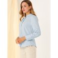 thumbnail image 4 of INSPIRE CHIC Chemises à Manches Longues pour Femmes avec Col Montant et Boutons, 4 of 6