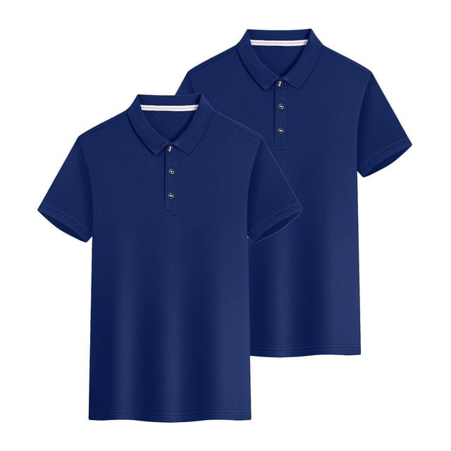 Dealovy 2pc Womens Plus Size Tops Short Sleeve Lapel Collared Quick Dry Athletic Golf Active Gym T-Shirts
