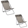 thumbnail image 1 of Lafuma Maxi Transat Chaise à Sangle Pliante de Camping en Maille d'Acier, Graphite, Lot de 2, 1 of 3
