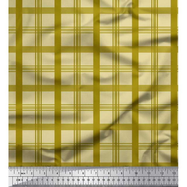 Soimoi Cotton Voile Fabric Check Check Printed Fabric 1 Yard 42 Inch Wide