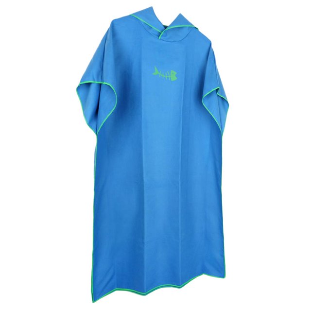 jinwen Poncho de Plage Unisexe avec Capuche Serviette de Bain, Bleu